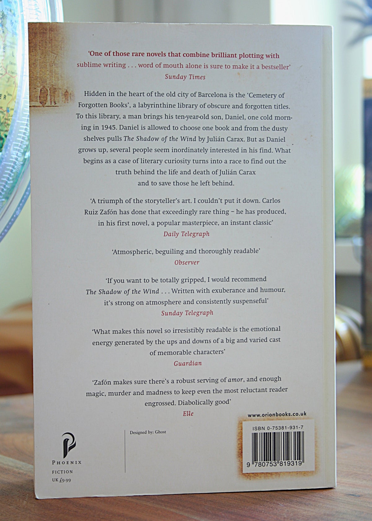 De schaduw van de wind (Het kerkhof der vergeten boeken, #1)